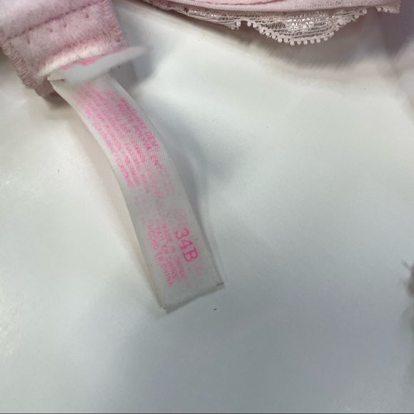 PINK Victorias Secret 34B Strapless Multiway Bra Pink Floral Lace Underwire - Picture 6 of 9